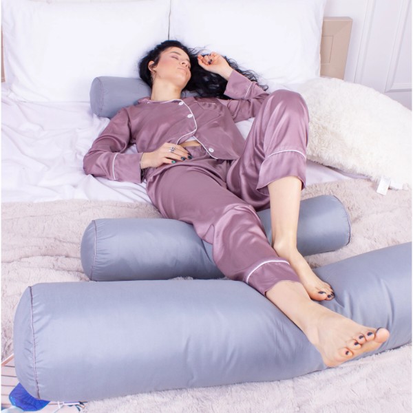 Фото - Подушка валик MirSon №8342 Eco Line Gray Tencel 100х20 см (2200006250425)