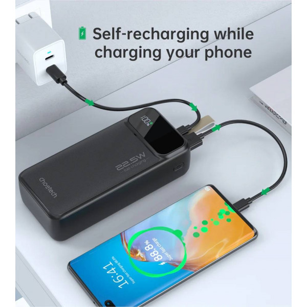 Фото - Батарея мобильная Choetech B730 30000mAh PD 22.5W Black (B730-ACBK)