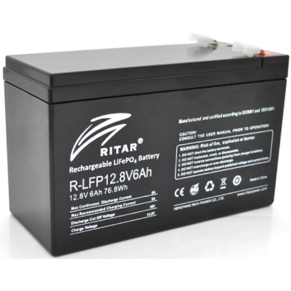 Фото - Акумулятор для ДБЖ Ritar LiFePO4 12,8V 6Ah (76,8Wh) (R-LFP 12.8V 6Ah)