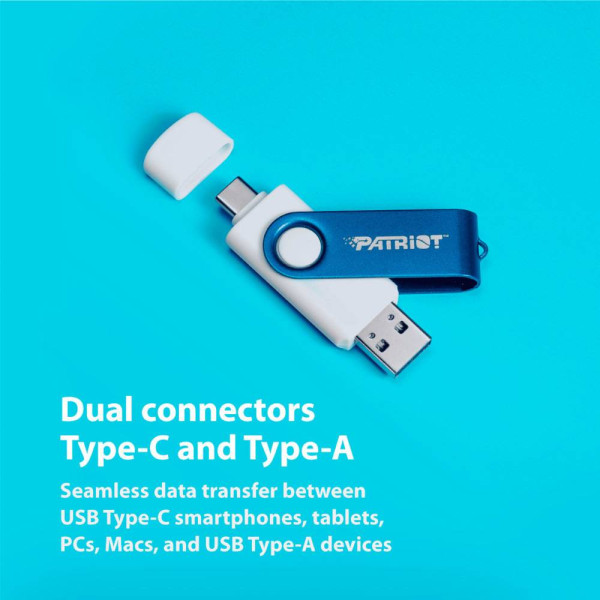 Фото - Флеш USB Patriot Xporter X550 32GB USB 3.2 Gen 1 Swing Type-A+C BW (PS32GX550AAD)