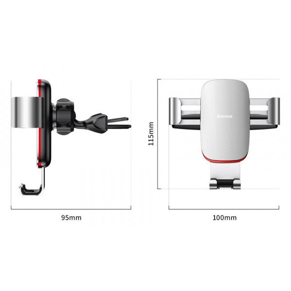 Фото - Автотримач Baseus 4.7-6.5" Metal Age Gravity (SUYL-J01)