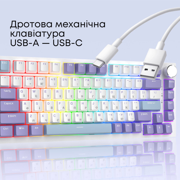 Фото - Клавиатура проводная игровая Ajazz AK820 Sea Salt Switch White USB-C (AK820-SS-PWB)