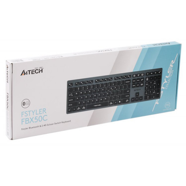 Фото - Клавіатура бездротова A4tech Fstyler FBX50C (Grey)
