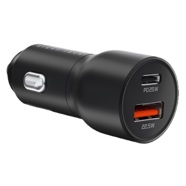 Фото - Автомобильное зарядное устройство Ridea QPow Pro 1USB/1USB-C PD/QC 47.5W+Type-C to Type-C Black (RCC-47114)