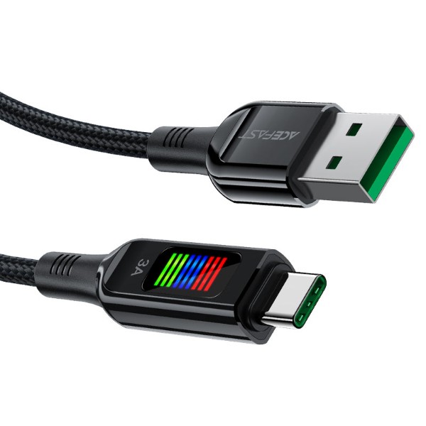 Фото - Кабель AceFast C7-04 USB to Type-C 3A, 1.2m Black (6974316282785)