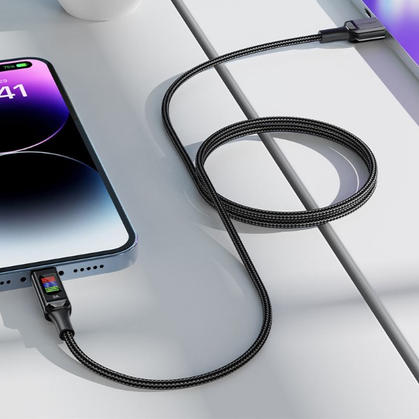 Фото - Кабель AceFast C7-04 USB to Type-C 3A, 1.2m Black (6974316282785)