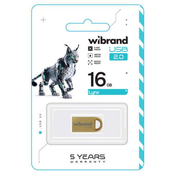 Фото - Флеш USB Wibrand USB 2.0 Lynx 16Gb Gold (WI2.0/LY16M2G)