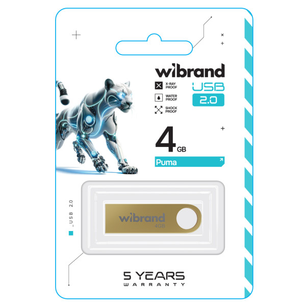 Фото - Флеш USB Wibrand USB 2.0 Puma 4Gb Gold (WI2.0/PU4U1G)