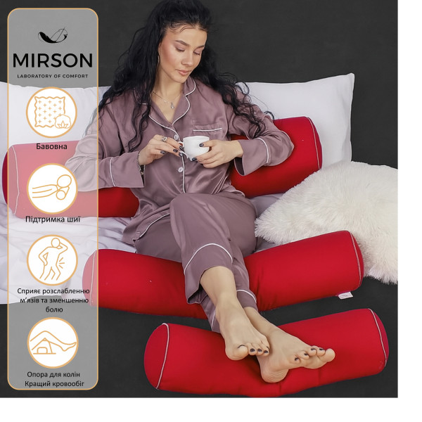 Фото - Подушка валик MirSon №8515 Naturale Line 19-1655 Edmonda 50% Memory 70х20 см (2200006342236)