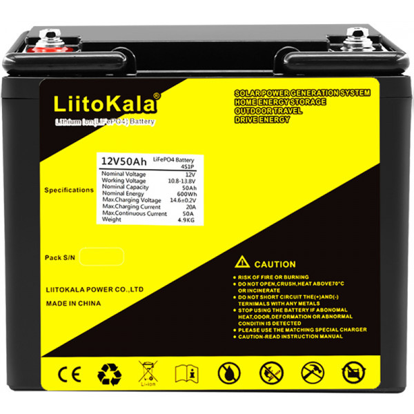 Фото - Акумулятор для ДБЖ LiitoKala 12V 50Ah LiFePO4