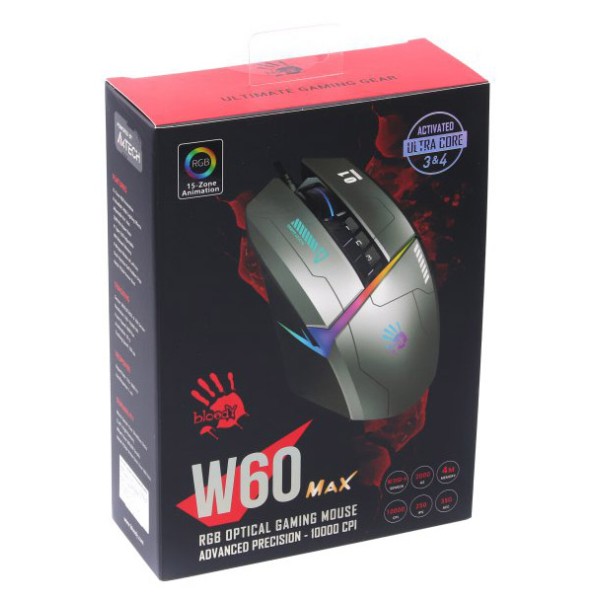 Фото - Миша дротова ігрова Bloody W60 Max (Gun Grey)