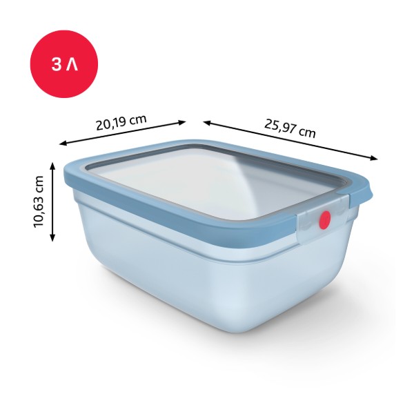 Фото - Ємність для зберігання Tefal N1211610 ONECLICK, 3 л блакитний
