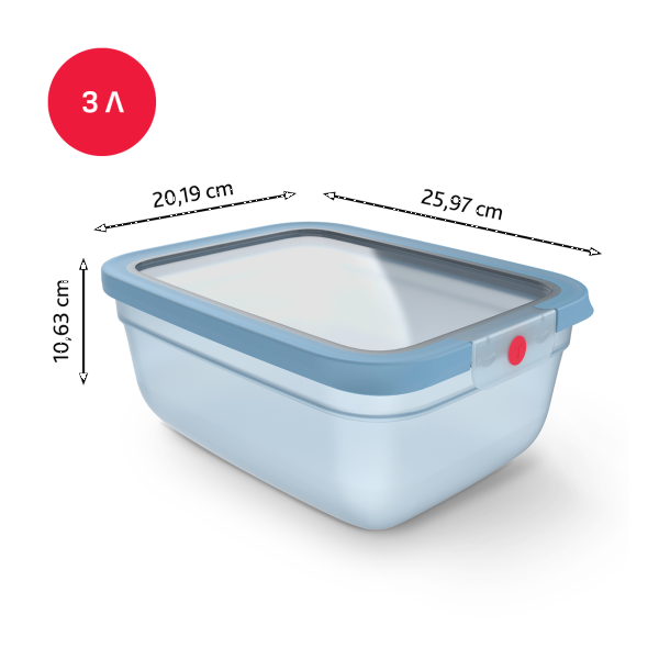 Фото - Ємність для зберігання Tefal N1211610 ONECLICK, 3 л блакитний