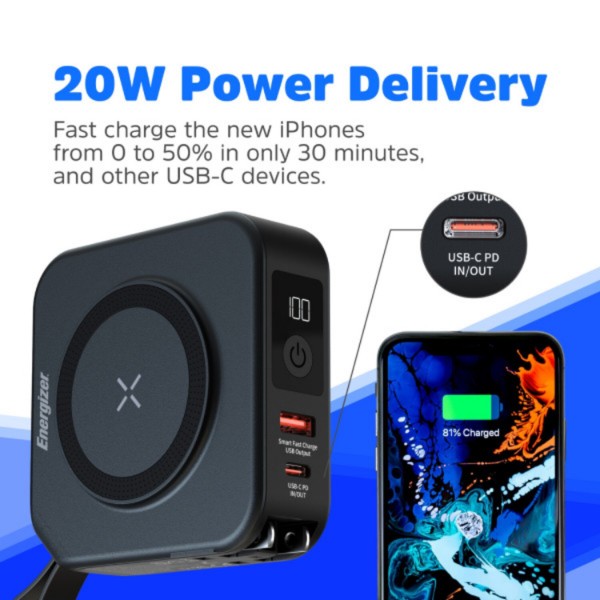 Фото - Батарея мобільна Energizer 10000mAh 20W (QM10001AC)