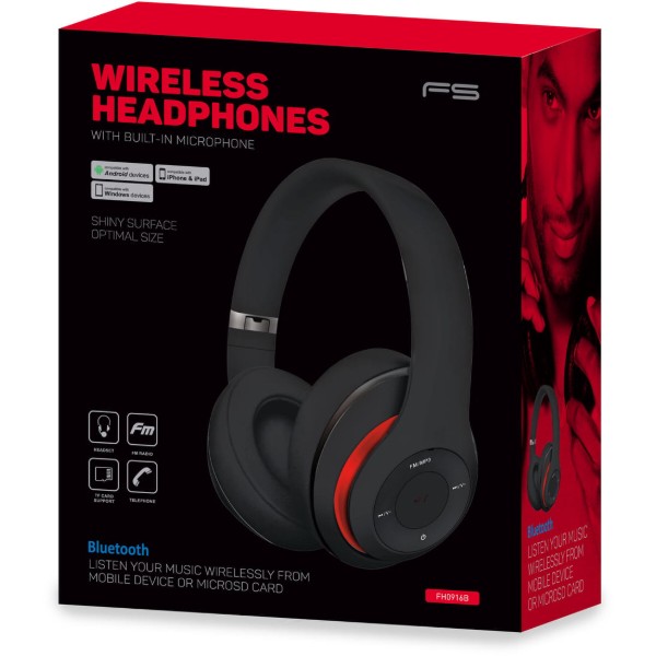 Фото - Навушники повнорозмірні бездротові FREESTYLE HEADSET BLUETOOTH Black (FH0916B)