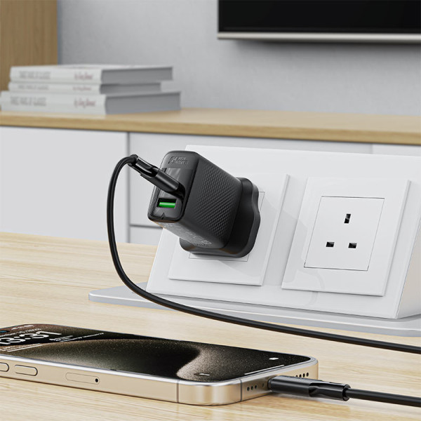 Фото - Кабель синхронізації даних AceFast C17-03 USB-C to USB-C Black (6974316284161)