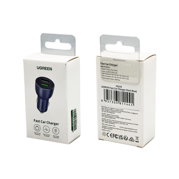 Фото - Автомобільний зарядний пристрій UGREEN CD213 Fast Car Charger (Dark Blue) (UGR-10144)