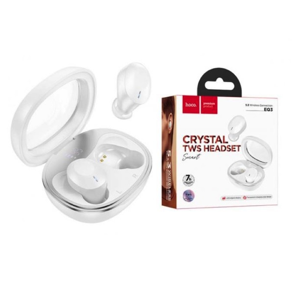 Фото - Навушники вкладиші бездротові TWS HOCO EQ3 Smart true wireless BT headset White (6931474798565)