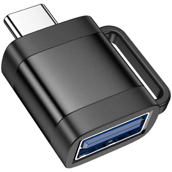 Фото - Переходник HOCO UA31C Type-C male to USB female OTG adapter Black (6942007628129)