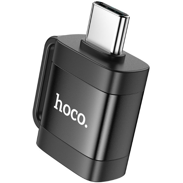 Фото - Переходник HOCO UA31C Type-C male to USB female OTG adapter Black (6942007628129)