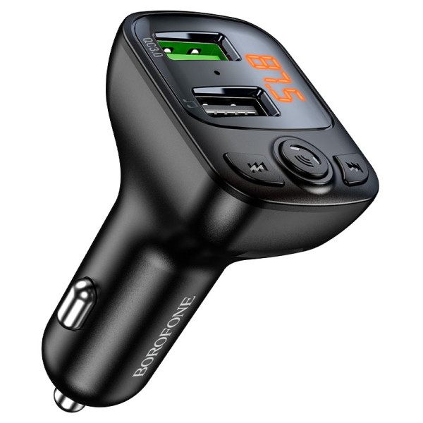 Фото - FM модулятор BOROFONE BC41 Eminency QC3.0 Car BT FM transmitter 18W Black (6974443382884)