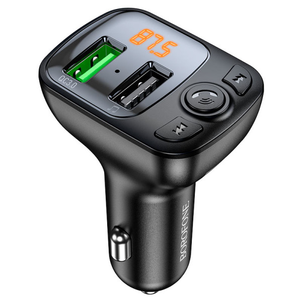 Фото - FM модулятор BOROFONE BC41 Eminency QC3.0 Car BT FM transmitter 18W Black (6974443382884)