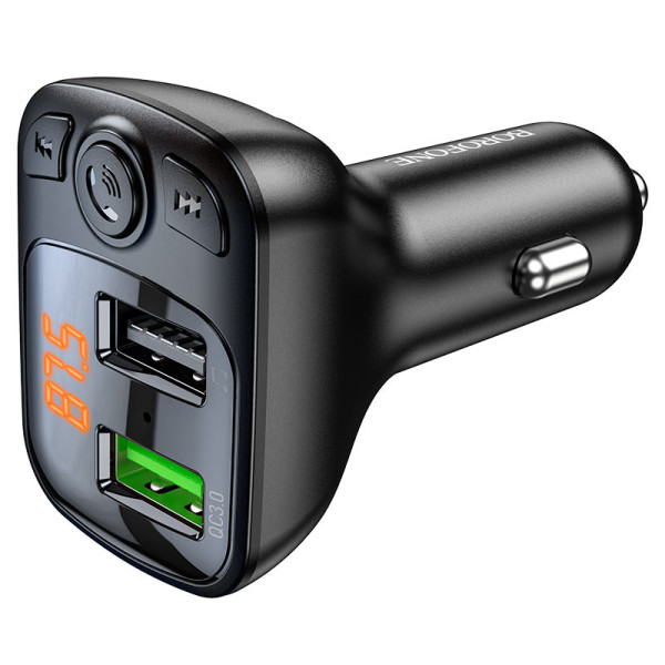 Фото - FM модулятор BOROFONE BC41 Eminency QC3.0 Car BT FM transmitter 18W Black (6974443382884)
