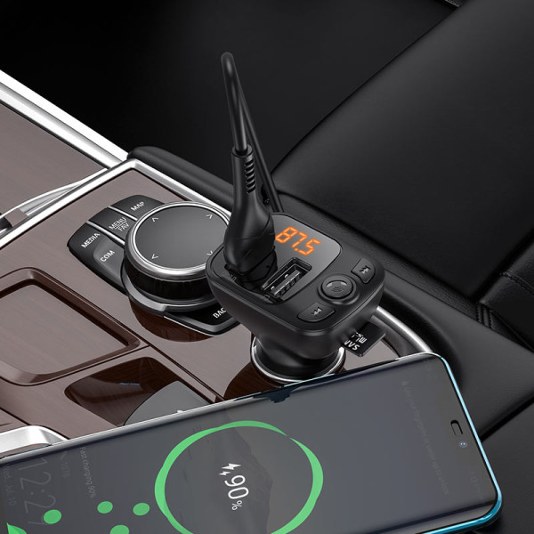 Фото - FM модулятор BOROFONE BC41 Eminency QC3.0 Car BT FM transmitter 18W Black (6974443382884)