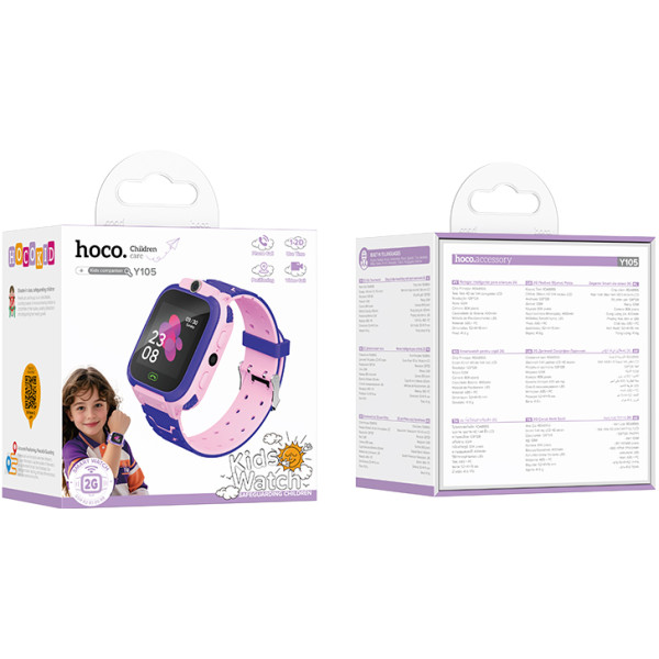 Фото - Детские часы HOCO Y105 36mm. 400 mAh children phone watch Pink (6942007658652)