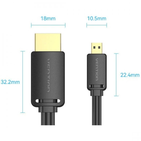 Фото - Кабель HDMI Vention HDMI M -Micro M, 1.5 м V2.0 4K 60Гц (AGIBG)