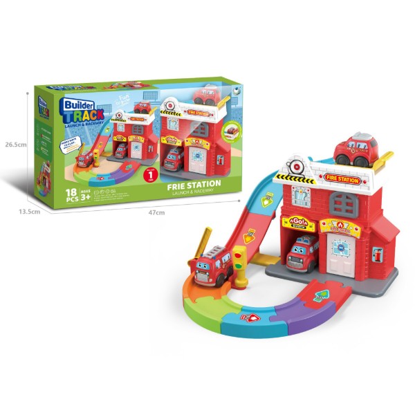 Фото - Игровой набор для малыша Builder Track Набор пожарного центра с машинкой (099-6)