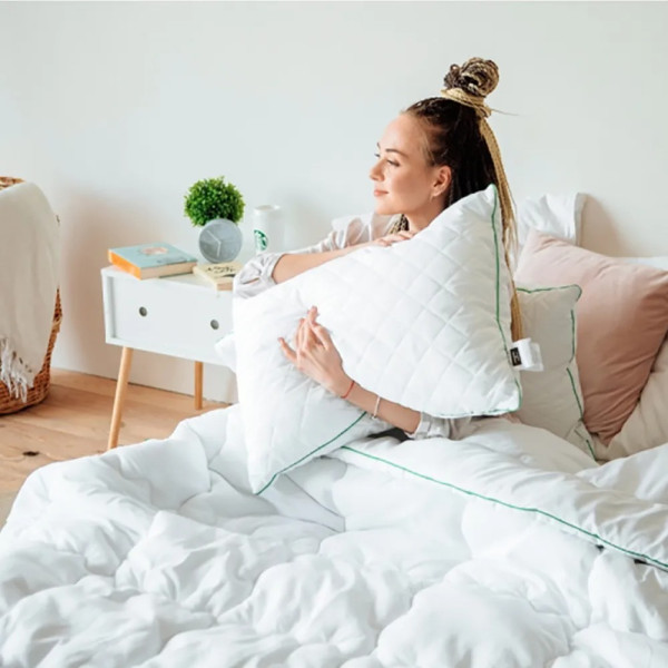 Фото - Подушка стандартна MirSon бавовняна 1286 Eco Aloe Vera Середня 40х60 см (2200001520035)