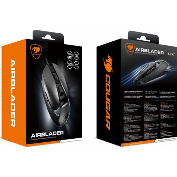 Фото - Миша дротова ігрова Cougar AIRBLADER Black