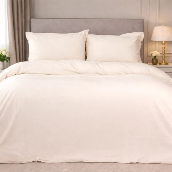 Фото - Комплект постільної білизни дитячий MirSon Poplin Line 002 Milky White 110 x 140 см (2200006277323)
