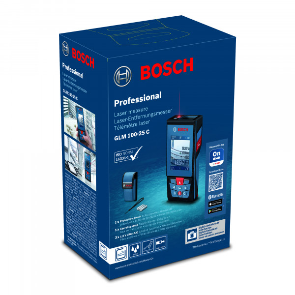 Фото - Вимірювач відстані лазерний Bosch GLM 100-25 C (0.601.072.Y00)