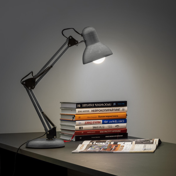 Фото - Настільна лампа Євросвітло Ridy-027 E27 срібло (000056710)