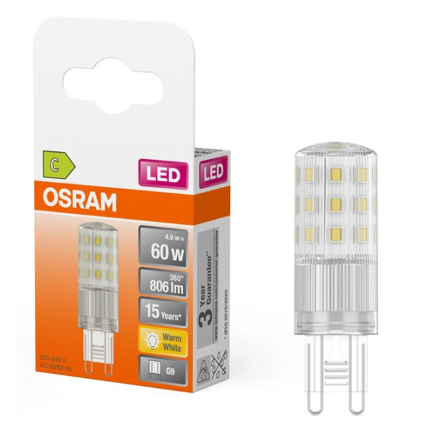 Фото - Світлодіодна лампочка Osram LED G9 4,9W 806Лм 4000К PIN60 (4058075840546)