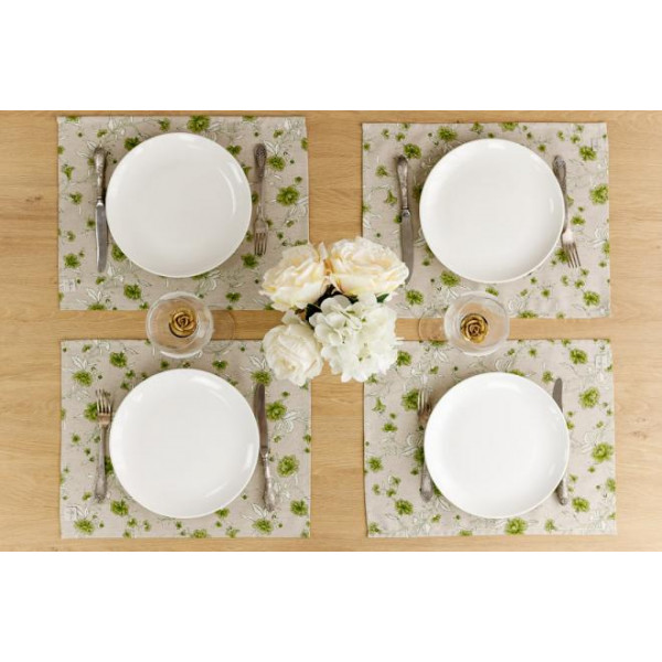 Фото - Серветка для сервірування Прованс Цветы зеленые 35х45 см (031522)