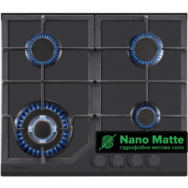 Фото - Варильна поверхня газова Interline HGG 760 FGT BA Nano Matte