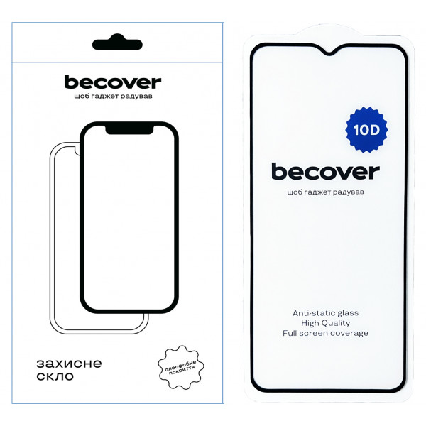 Фото - Захисне скло для смартфону BeCover for ZTE Blade A54 10D Black (712337)