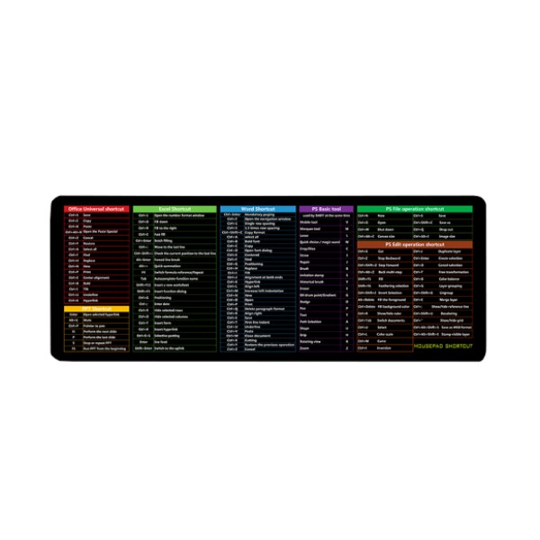 Фото - Килимок для миші ігровий Voltronic English Shortcut keys-3 (ESK3-300-700)