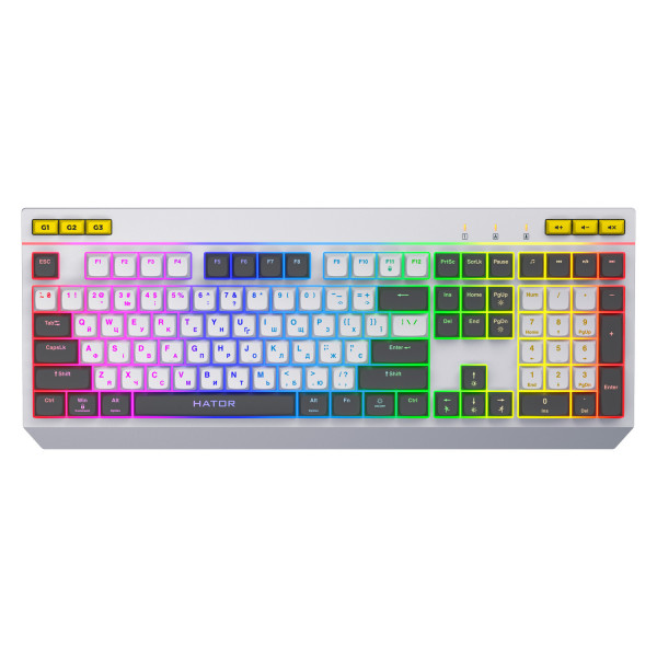 Фото - Клавиатура проводная игровая Hator Icefall USB White/Gray (HTK405UA) Фото - Клавиатура проводная игровая Hator Icefall USB White/Gray (HTK405UA)