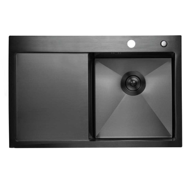 Фото - Мийка кухонна VALESO чорна PVD 58х48 R Handmade Фото - Мийка кухонна VALESO чорна PVD 58х48 R Handmade