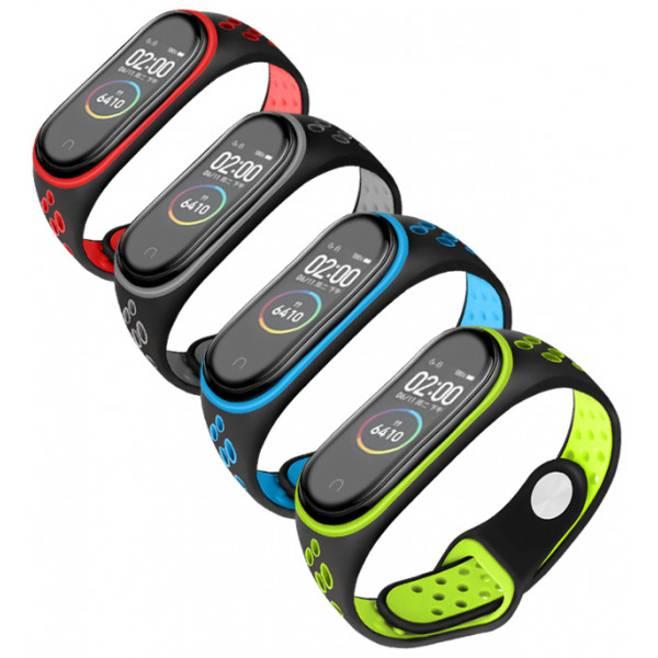 Фото - Ремінець для фітнес-браслету BeCover Nike Style for Xiaomi Mi Smart Band 5 Black-Green (705152)