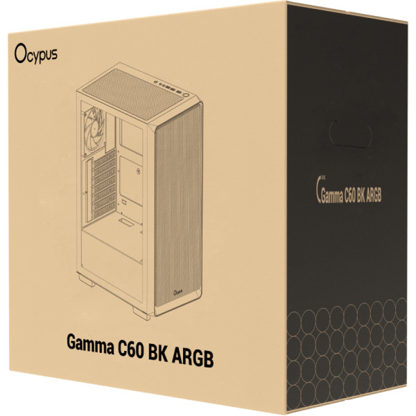 Фото - Корпус OCYPUS ATX W/O PSU GAMMA C60 BK ARGB (GAMMA-C60-BKG400XX-GL)