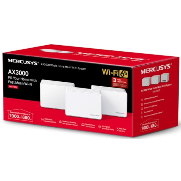 Фото - MESH система WiFi6 Mercusys Halo H80X(3-pack)