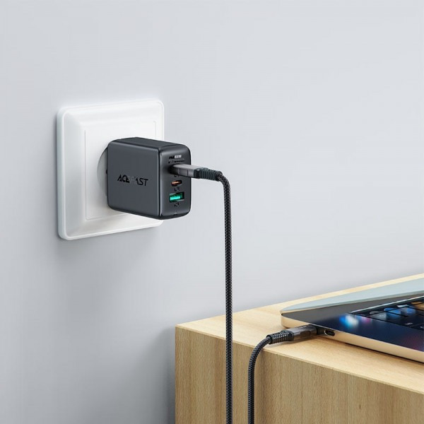 Фото - Кабель синхронізації даних AceFast USB 2.0 Type-C M-M, 1м 240W C1-09 Black-grey (6974316282631)