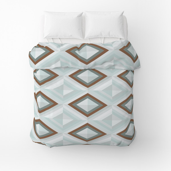 Фото - Пододеяльник полуторный Home Line Калейдоскоп ментоловый/см.серо-зеленый 145х215 см (174450)
