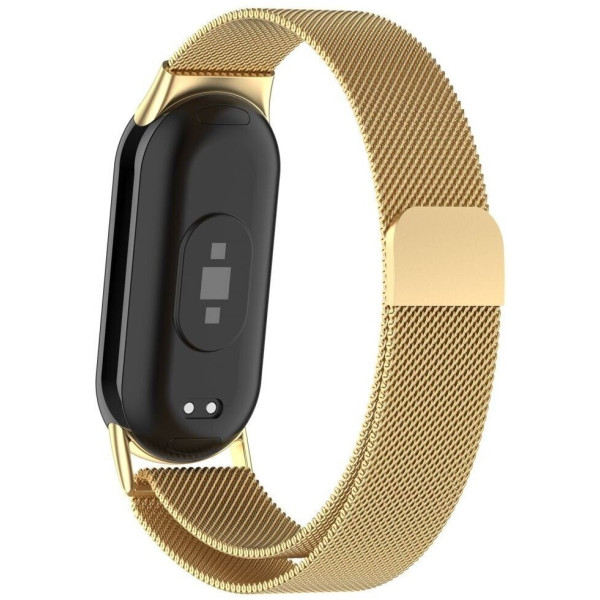 Фото - Ремінець для фітнес-браслету BeCover Milanese Style for Xiaomi Mi Smart Band 8 / 9 / 10 Gold (714603)