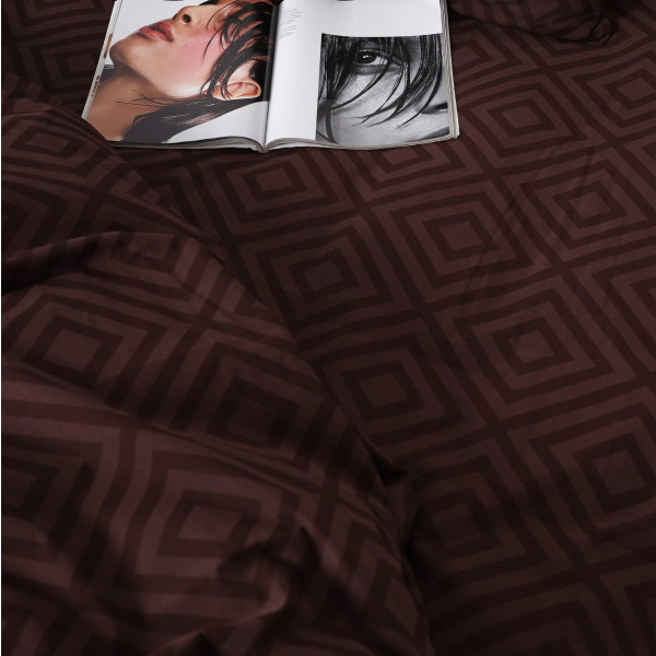 Фото - Комплект постельного белья MirSon Бязь 17-0624 Geometry Brown 175х210 см (2200008204433)